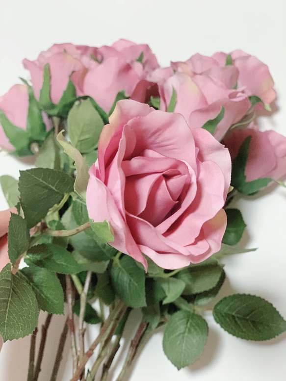 ❁︎再販❁︎ダーズンローズ用造花薔薇12本セット（ピンク） 3枚目の画像
