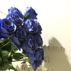 セレモニー用造花薔薇12本セット（ブルー） 1枚目の画像