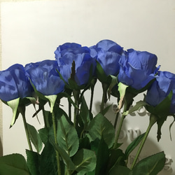 セレモニー用造花薔薇12本セット（ブルー） 2枚目の画像