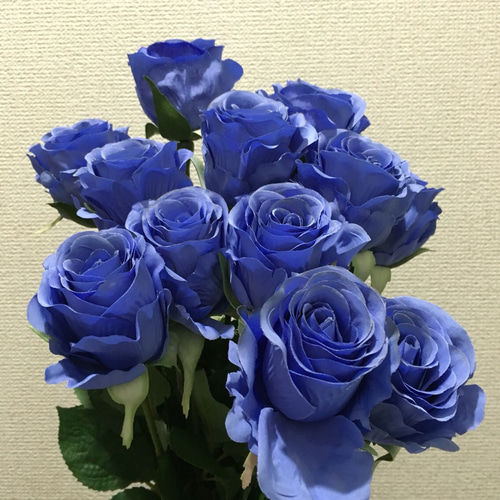 セレモニー用造花薔薇12本セット（ブルー） ブーケ Colorgenic 通販