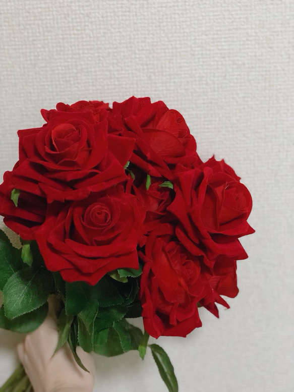 ❁︎再販❁︎セレモニー用造花薔薇12本セット（ローズ） 4枚目の画像