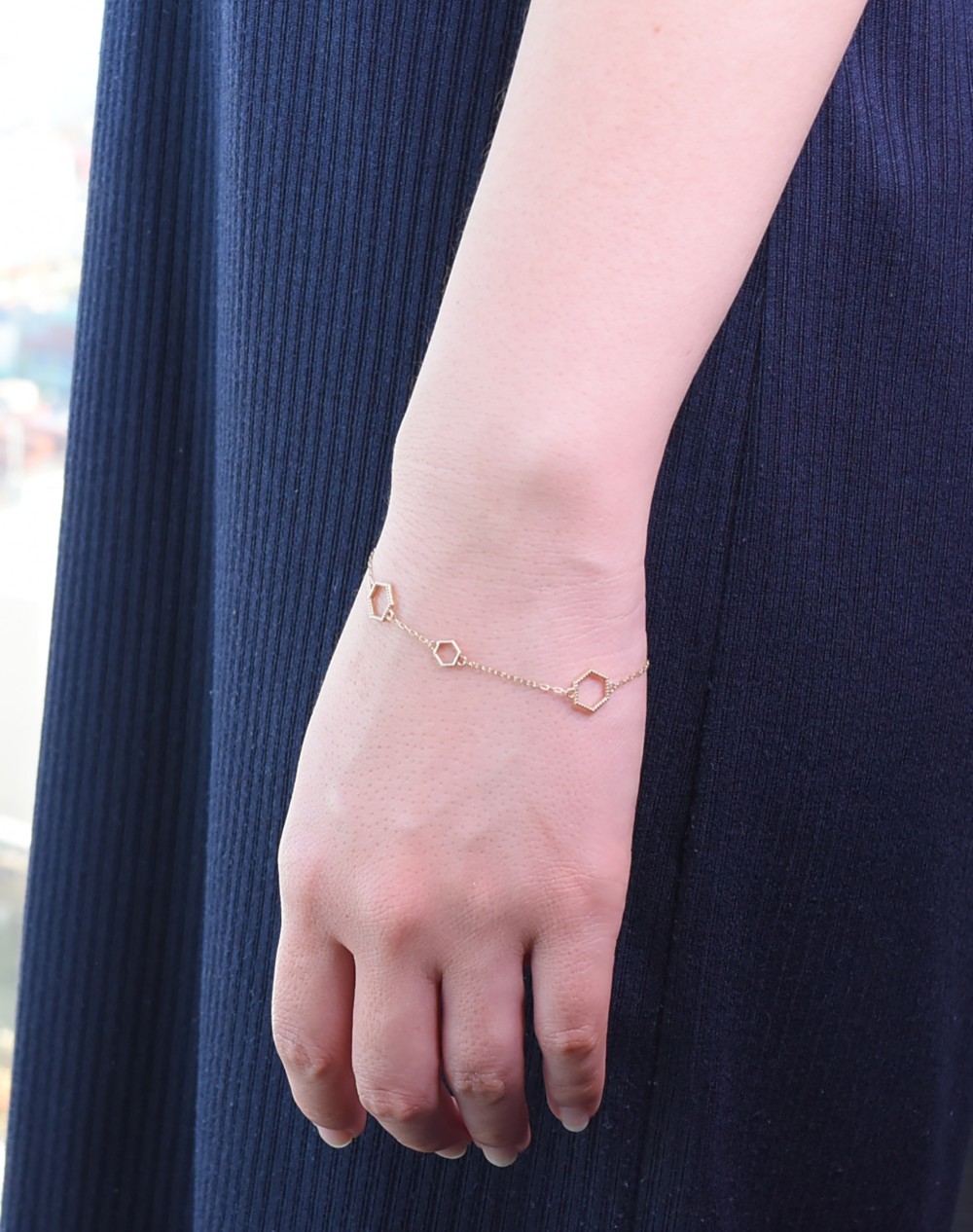 亀甲K10YGブレスレット【SUKASHI KIKKO　/　透かし亀甲】（B10076Y)