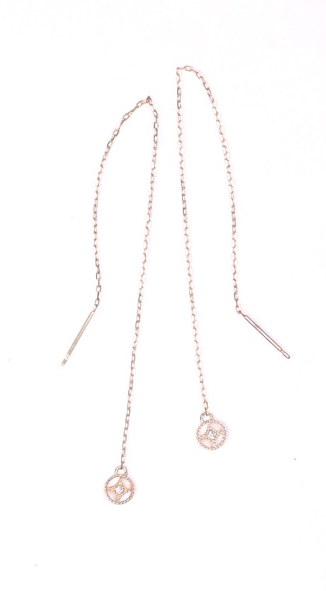 K10YGダイヤアメリカンピアス【SHIPPOMON　/　七宝文】P10034Y