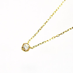 K10YGダイヤネックレス【KIKKO DIAMOND　/　亀甲ダイヤモンド】（S)0.08ct （N10072Y-S） 6枚目の画像