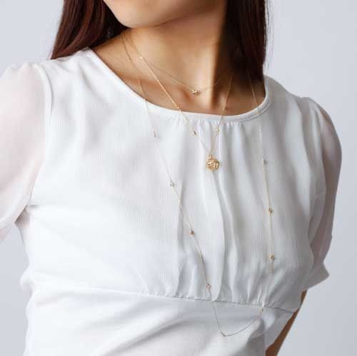 K10/【SANYO MUSUBI　/　三葉結び】ロングネックレス80cm(YG/PG/WG)　N10019-80