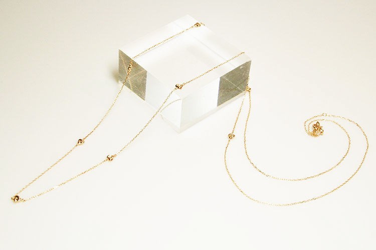 K10/【SANYO MUSUBI　/　三葉結び】ロングネックレス80cm(YG/PG/WG)　N10019-80