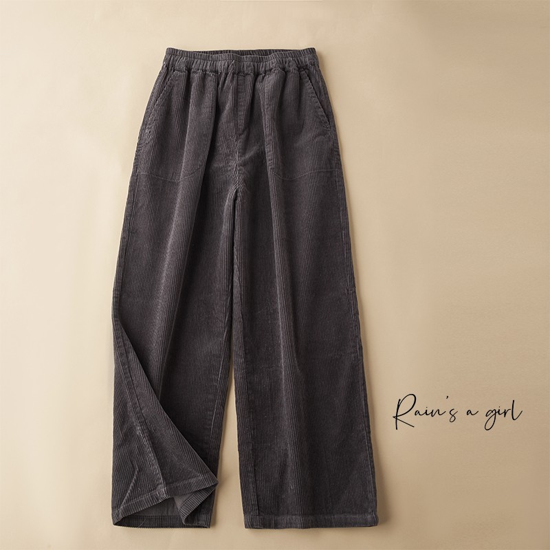 【SALE】厚手コーデュロイ＊ワイドパンツ/2色　B-1X