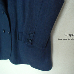 ⋆⁂tanpopo-basic⁂⋆リネン生地＊ジャケット/上着/羽織＊藍WT9 4枚目の画像
