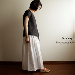 ⋆⁂tanpopo-basic⁂⋆リネン100%＊マキシロングスカートQZ４ホワイト（短め） 3枚目の画像