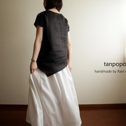 ⋆⁂tanpopo-basic⁂⋆リネン100%＊マキシロングスカートQZ４ホワイト（短め） 4枚目の画像
