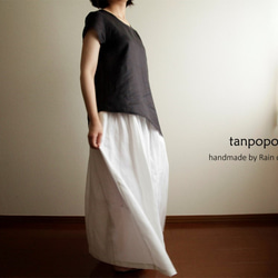⋆⁂tanpopo-basic⁂⋆リネン100%＊マキシロングスカートQZ４ホワイト（短め） 5枚目の画像