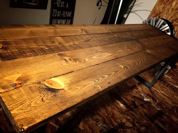 北欧ヴィンテージ/ウッド・天然センターテーブル無垢鉄職人仕立 5枚目の画像