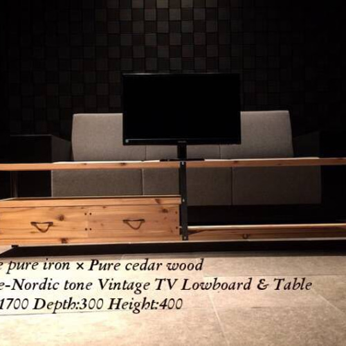 TV4B職人北欧無垢NaturaTVテレビボード/テレビ台/ローボード アイアン