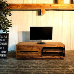 TV28Cテレビボード シェルフ 棚 TVボード無垢材 ローテレビ 北欧 南欧 職人 西海岸 男前家具 6枚目の画像