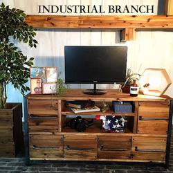 SH1B男前なアメリカン西海岸棚シェルフ デザインボード 国産テレビ