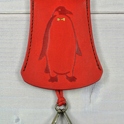 ペンギン　クロシェットキーケース（ワインレッド） 2枚目の画像