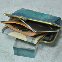 夏の大三角形のお財布／がま口　鹿革 3枚目の画像