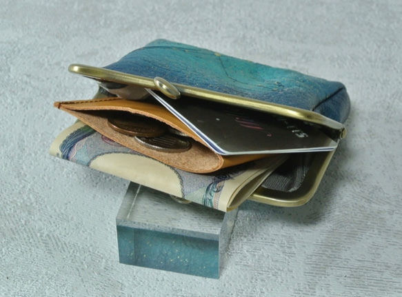 カニ座のお財布／がま口　鹿革　 4枚目の画像