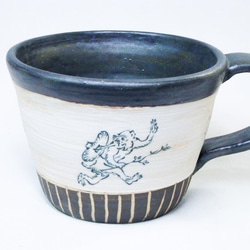 鳥獣戯画コーヒーカップ&ソーサーのセット(アンティーク調仕上げ) 2枚目の画像