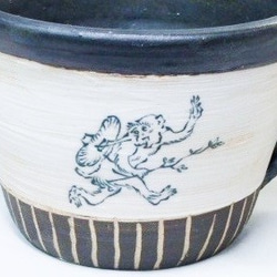 鳥獣戯画コーヒーカップ&ソーサーのセット(アンティーク調仕上げ) 5枚目の画像