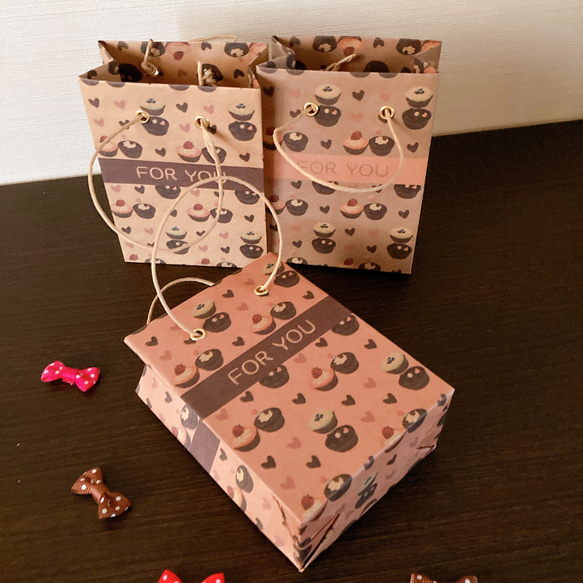 バレンタイン　カップケーキ　紙袋 2枚目の画像