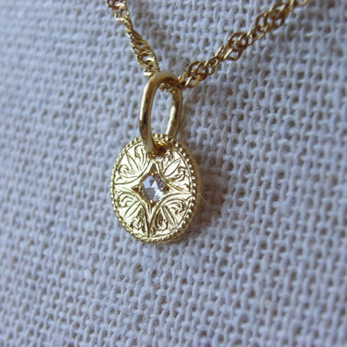 K24洋彫りペンダントトップ ペンダントトップ フラワーストーン 通販