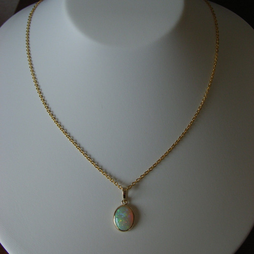 K18・ホワイトオパール・ペントップ K18ホワイトオパールペンダントトップ1 ペンダントトップ