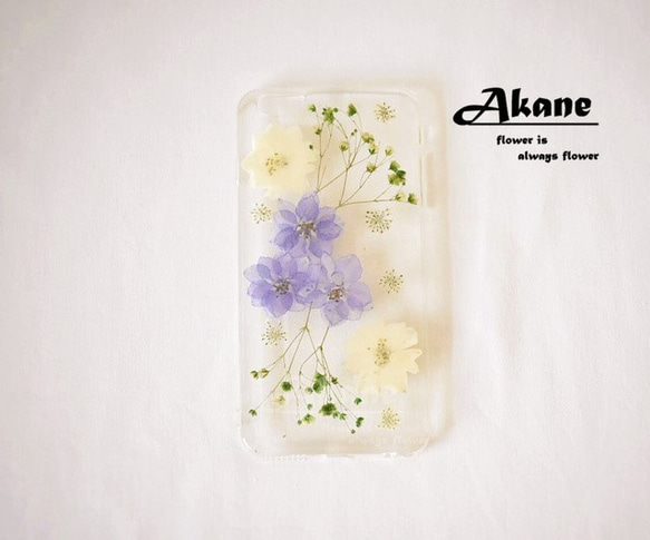 花物語「幸花」/Flower Case/押し花ケース/【iphone&xperia対応】 2枚目の画像