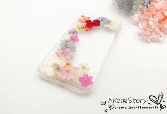 花物語「華織」/Flower Case/押し花ケース/【iphone&xperia&Galaxy対応】 3枚目の画像