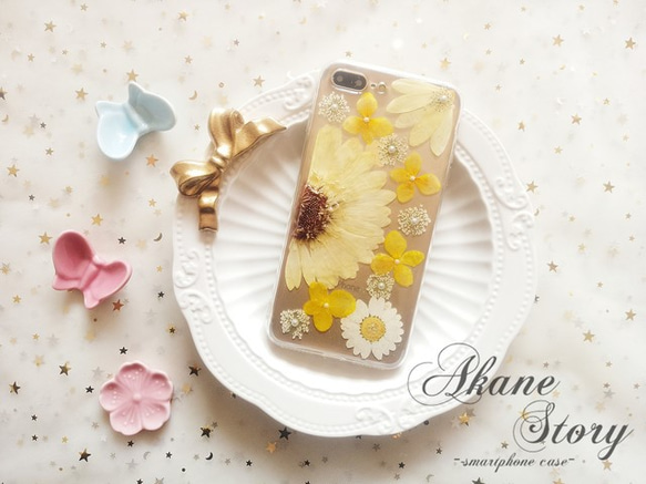 花物語「翠夏」/Flower Case/押し花ケース/【iphone&xperia対応】 3枚目の画像