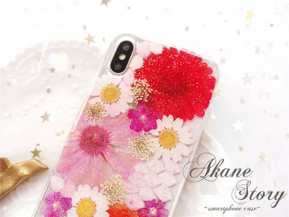 [数量限定] 花物語「彩花✨/3」/　Flower Case　/　押し花ケース　/ スマホケース iPhone ケース 2枚目の画像
