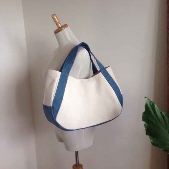 帆布 楕円形トートバックM ハンドメイド ホームソーイング型紙シリーズ】No.010_まるっこトートバッグ