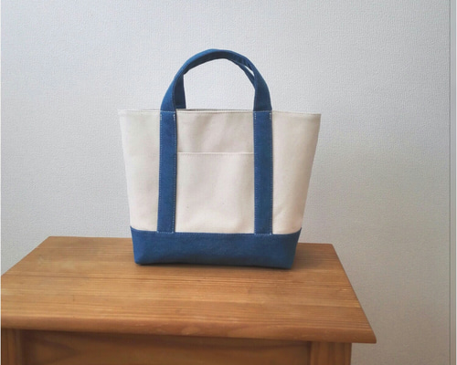 帆布　デニム　大容量　トートバッグ　生なり　8号帆布 1_053e5a04ed8e4dd6a02725ee1596
