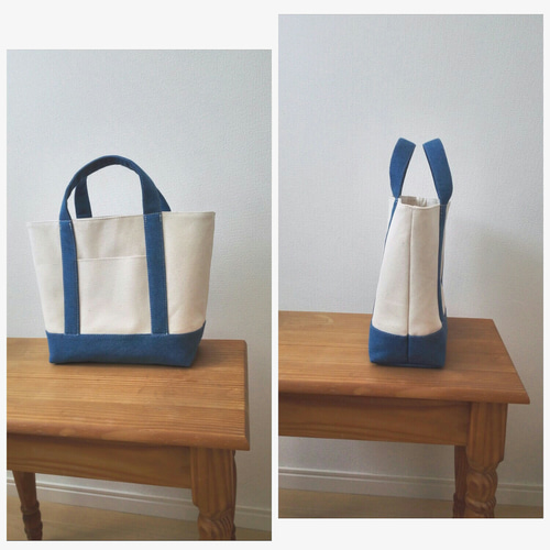 8号帆布とブルーデニムのトートバッグm トートバッグ mh 通販 4301938