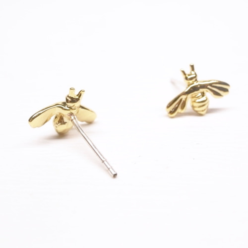Ermaoシルバー」[蜂─真鍮メッキされた18Kゴールドのピアス