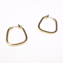 《二毛銀》【18K金黃銅底方條造型圈圈耳環】（一對） 第5張的照片
