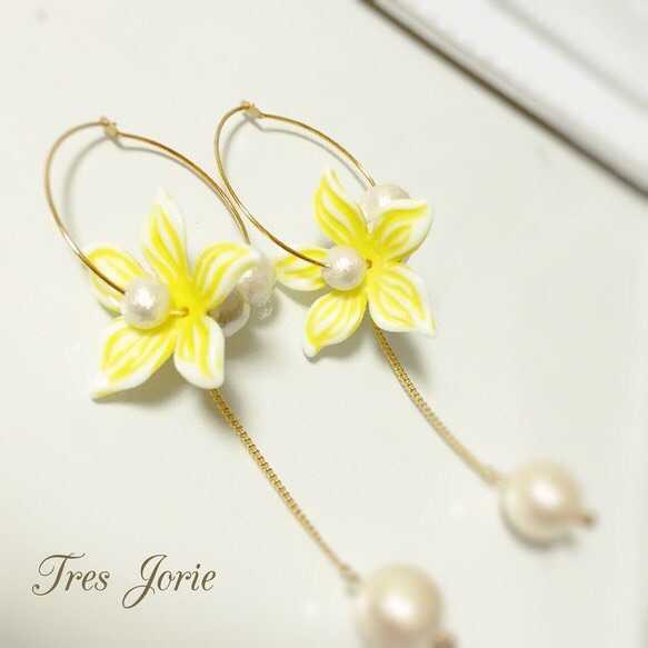 flower hoop pierce 〜yellow〜 第1張的照片