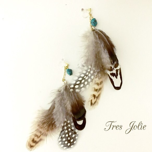 feather earring (allergie free) 1枚目の画像