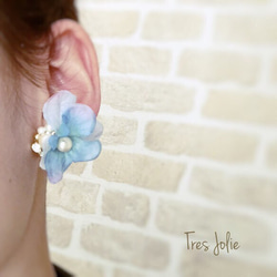 繡球花的珠寶耳環 第5張的照片