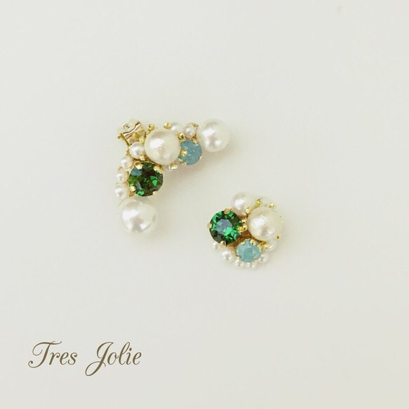 珠寶Iyakafu和綠色的耳環 第1張的照片