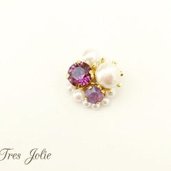 Bijou耳環和紫色耳環 第3張的照片