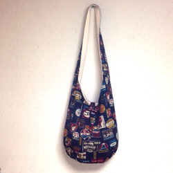 昭和柄の斜め掛けbag(巾着付き) 2枚目の画像