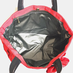 畳縁のbag(赤)  コサージュ付き 4枚目の画像