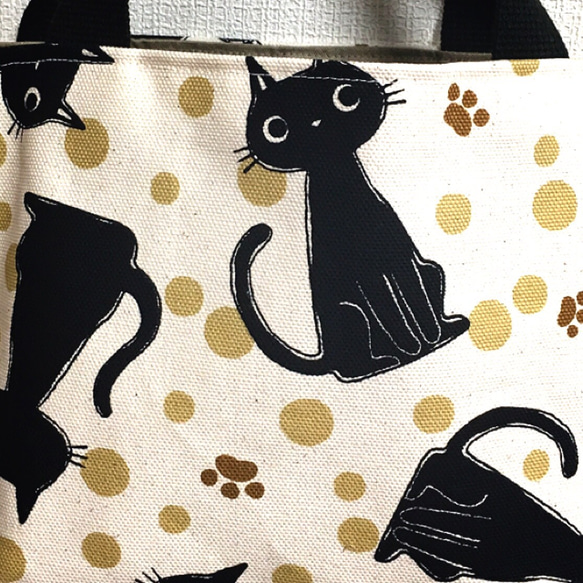 黒ねこのトートbag(ミニ) 5枚目の画像