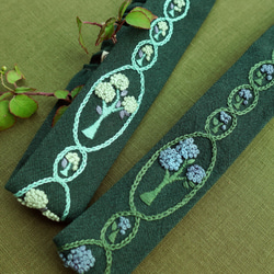 魔幻森林系 手刺繡材料包。森林裡的夏日幻夢 手刺繡古典髮帶 第7張的照片