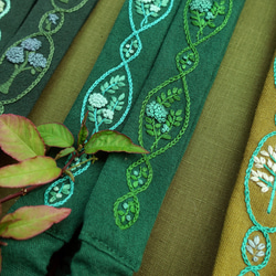 魔幻森林系 手刺繡材料包。森林裡的夏日幻夢 手刺繡古典髮帶 第8張的照片