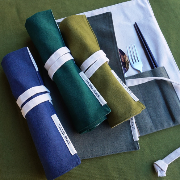 吃好吃滿 棉麻餐墊 餐具袋 筆袋 | 純色簡約 | 15色可選 第4張的照片