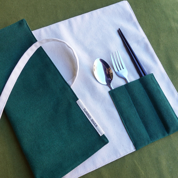 吃好吃滿 棉麻餐墊 餐具袋 筆袋 | 純色簡約 | 15色可選 第6張的照片