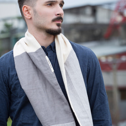灰色 成人圍脖 微寒冬季厚款 保加利亞純棉紡織布料 / 圍巾 第4張的照片