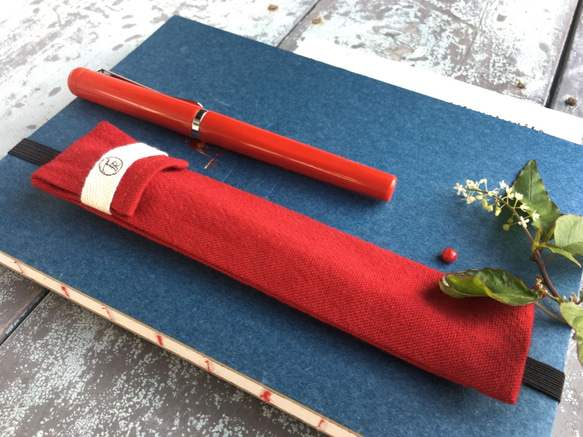 濁河携帯用ペンケース  レッドシリーズ   portable pen case Red Series 2枚目の画像